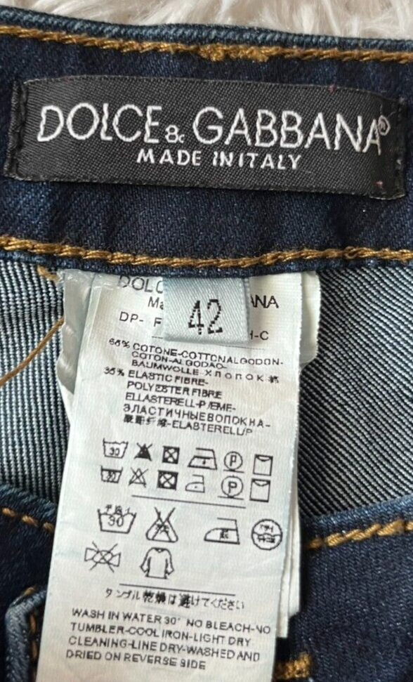 Dolce Gabbana Blue Women Jeans Size 42 Pretty Straight Leg Denim Made in Italy
