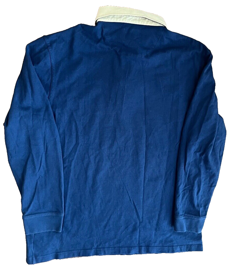 Barbour Polo Shirt Long Sleeve Cotton Blue Size Men XXL