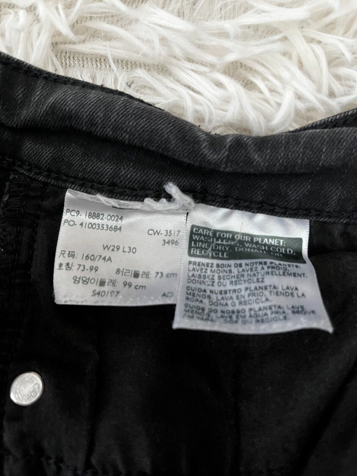 Levis 721 Black Jeans Womens 29x30 High Rise Skinny Fit Denim Pants Black Tab