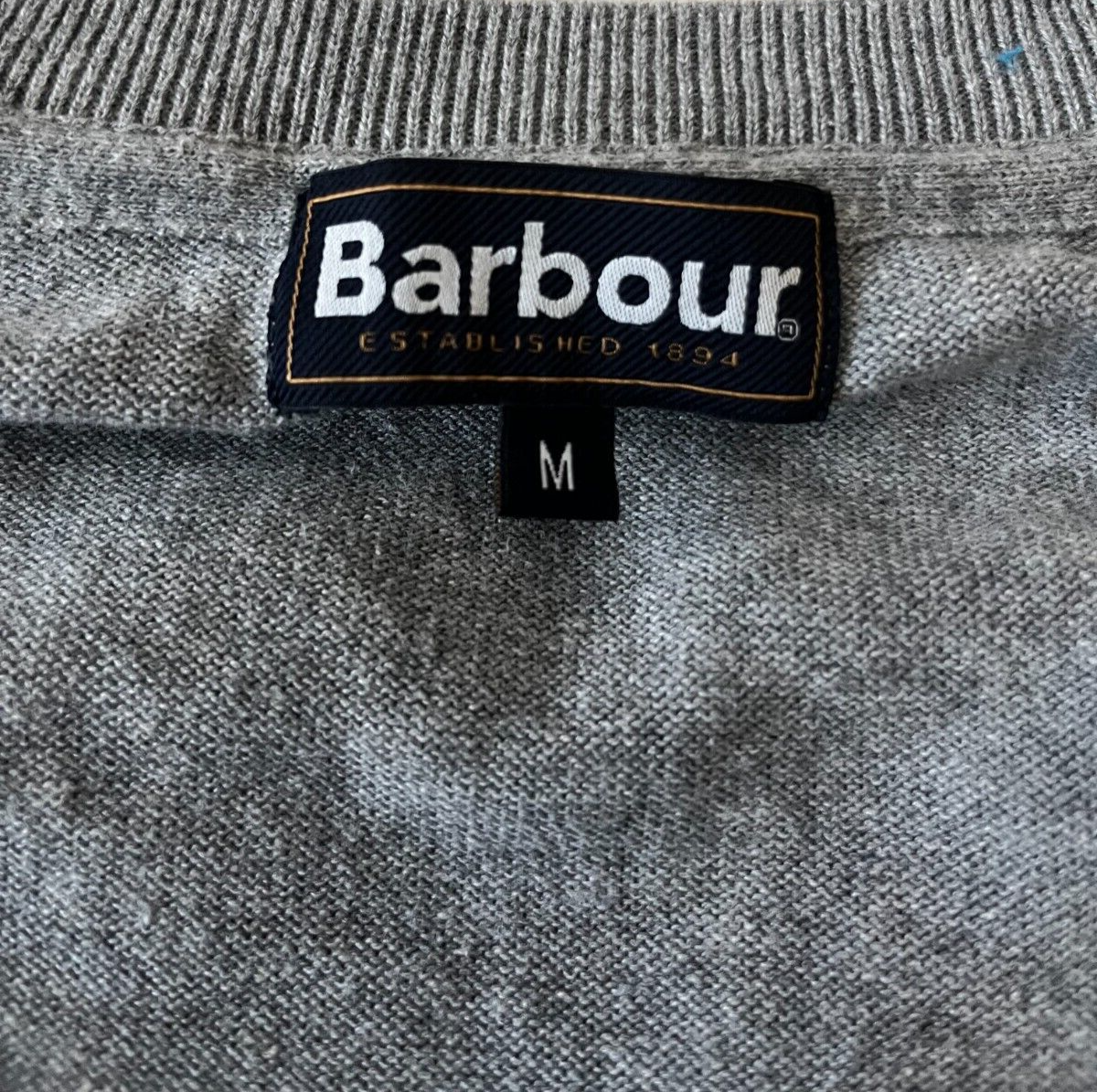 Barbour Gray Sweatshirt Cotton Pullover Sweater Jumper Men Size M