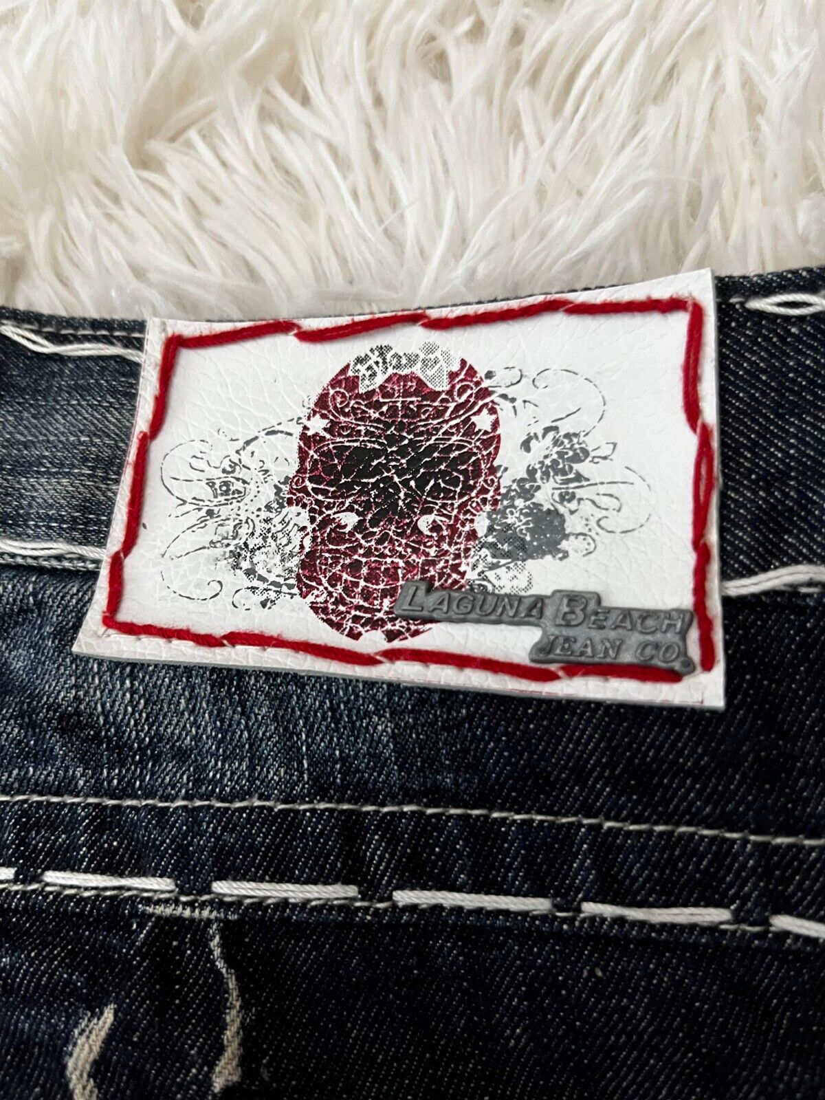 Laguna Beach Dark Blue Jeans Womens Size 40 Swarowski Skulls