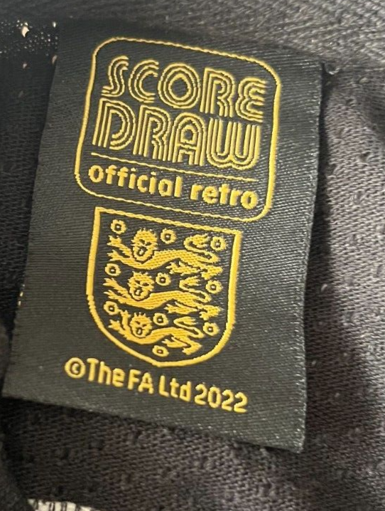 England Football Jersey 1970 Black Shirt ScoreDraw Size Men XL