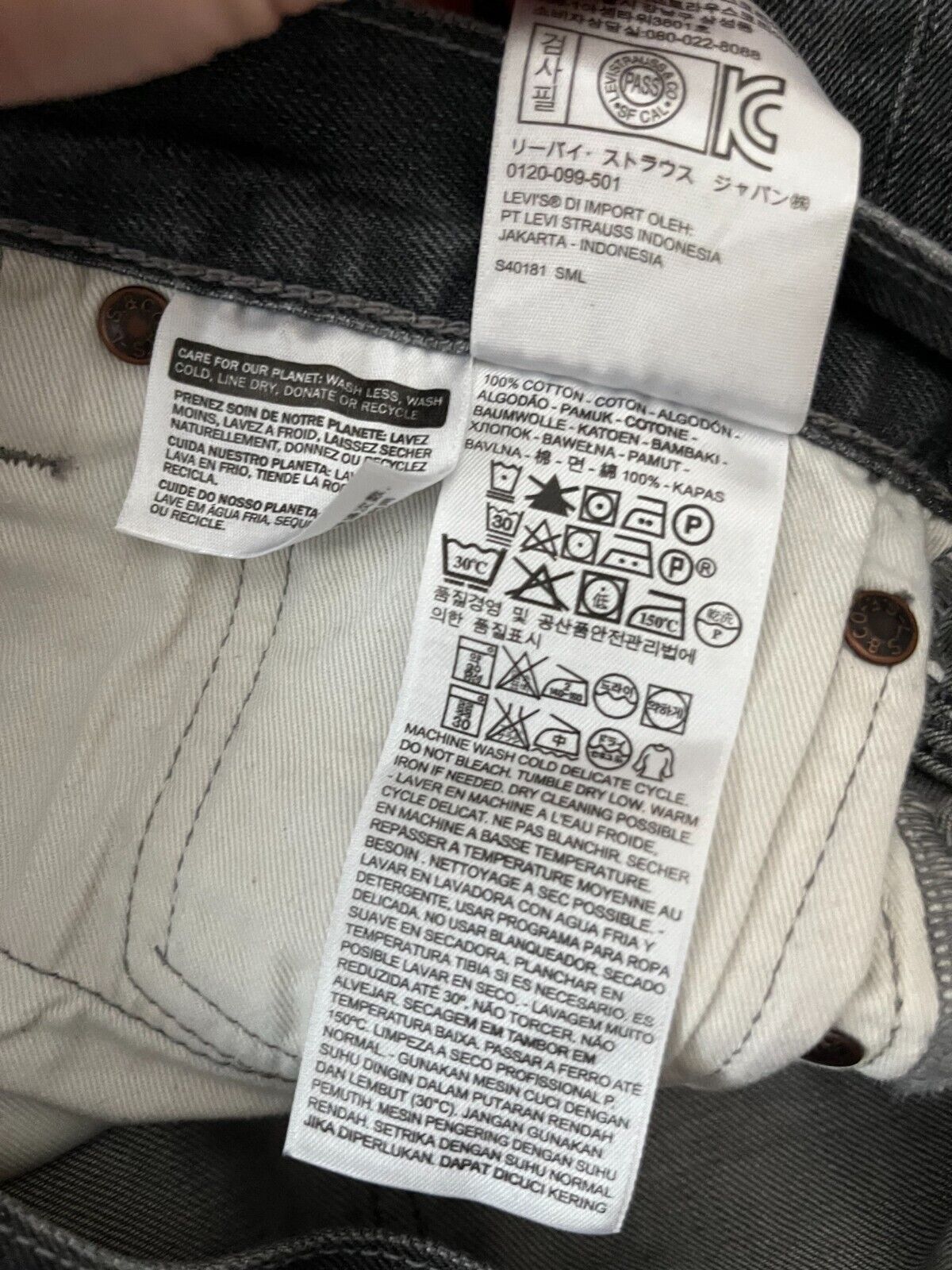 Levis 501 Gray Jeans Mens 34x32 Regular Fit Straight Leg Denim Red Tag
