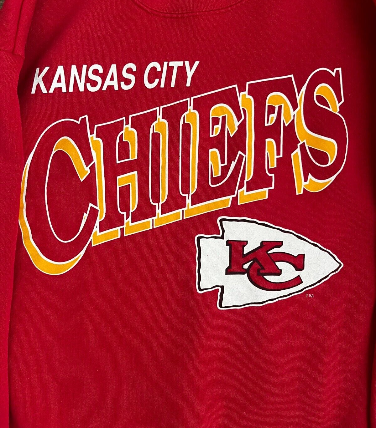 Vintage Kansas City Chiefs NFL Sweater Pullover Logo 7 Sweatshirt Size Men L