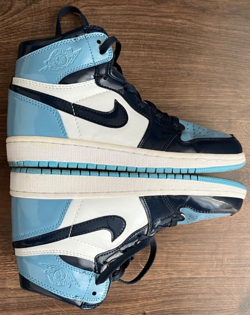 Air Jordan 1 Retro High UNC Patent Blue Chill Women Size 39 US 8 C00461-401