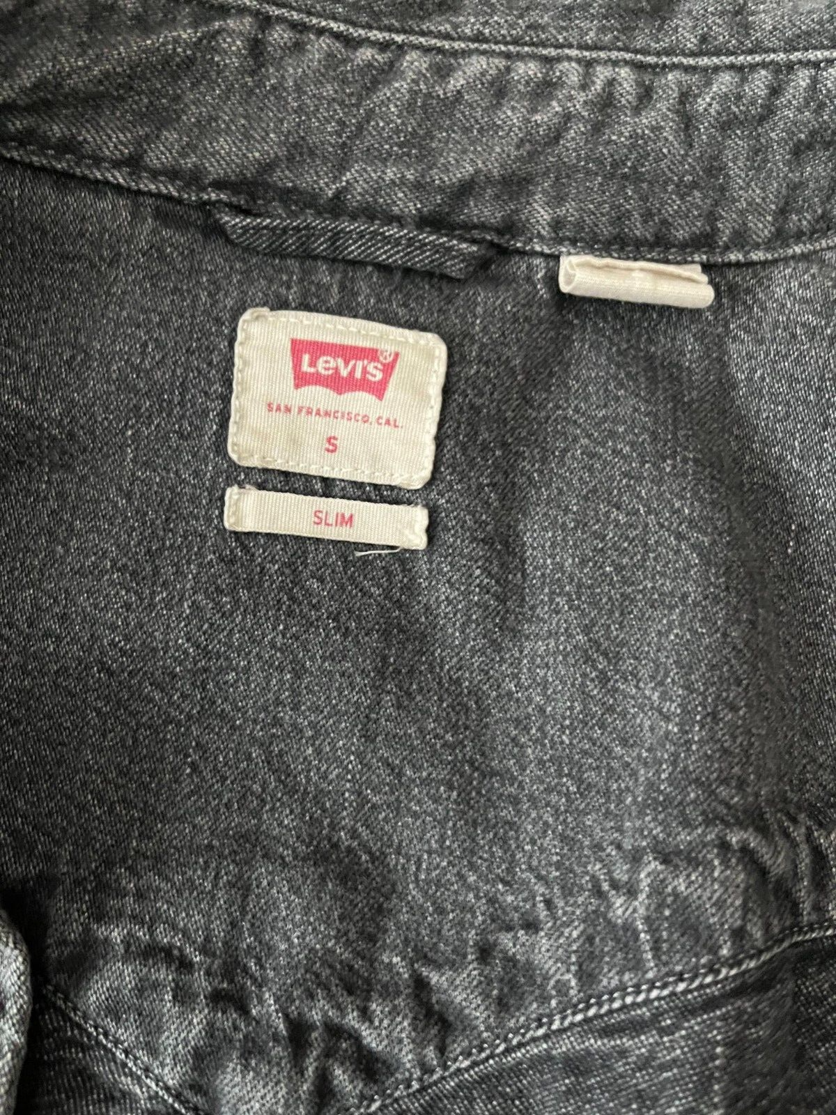 Levi's Strauss Button Up Shirt Denim Cotton Gray Men Size S