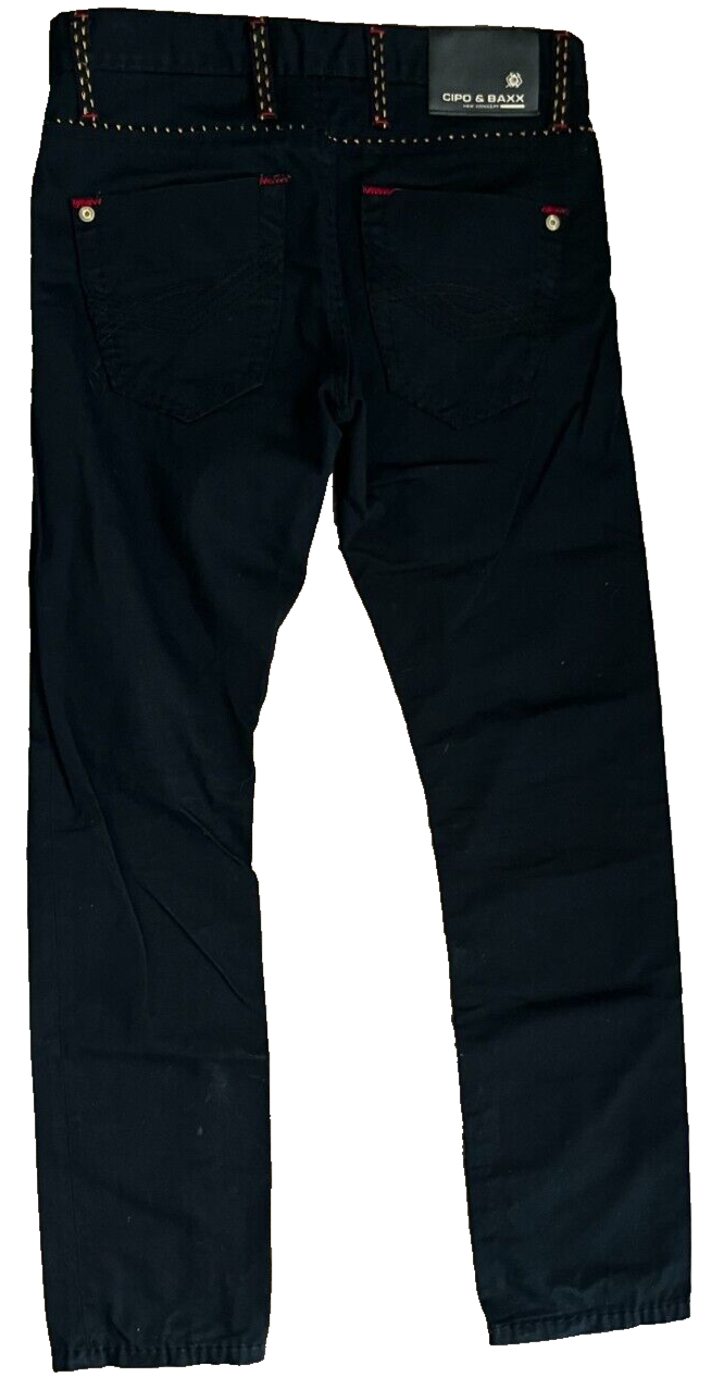 Cipo & Baxx Black Jeans Men Size 29x32 Slim Fit Denim Pants