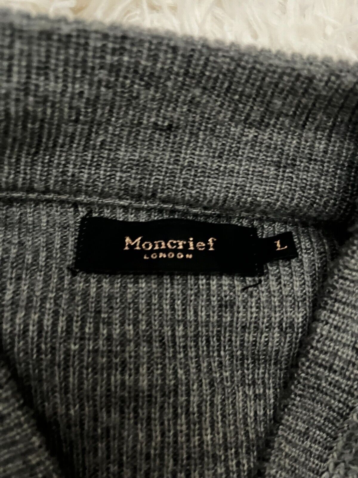 Moncrief London Men Sweatshirt Wool Mix Sweater Full Zip Jacket Size L
