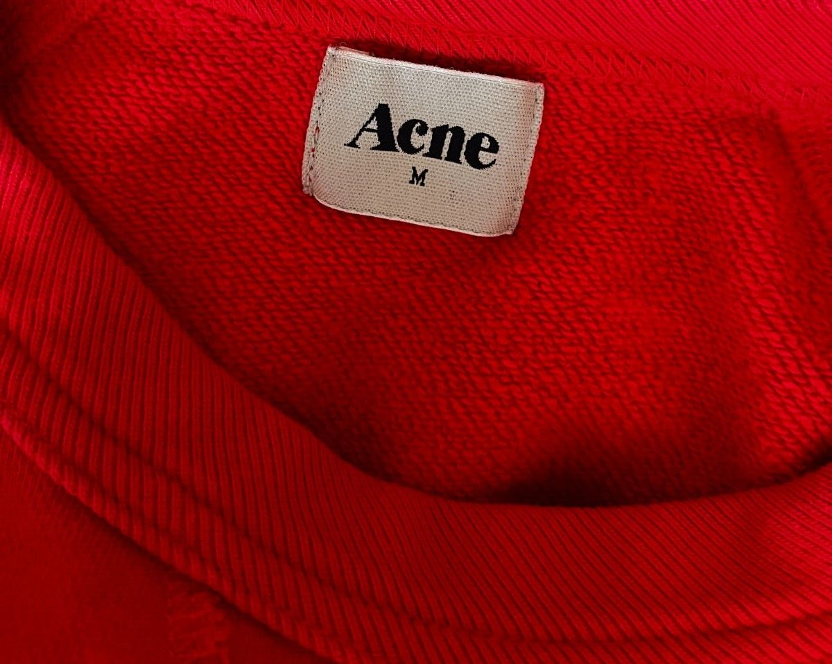 Acne Studios Pullover Cotton Sweater Red Sweatshirt Size Men M