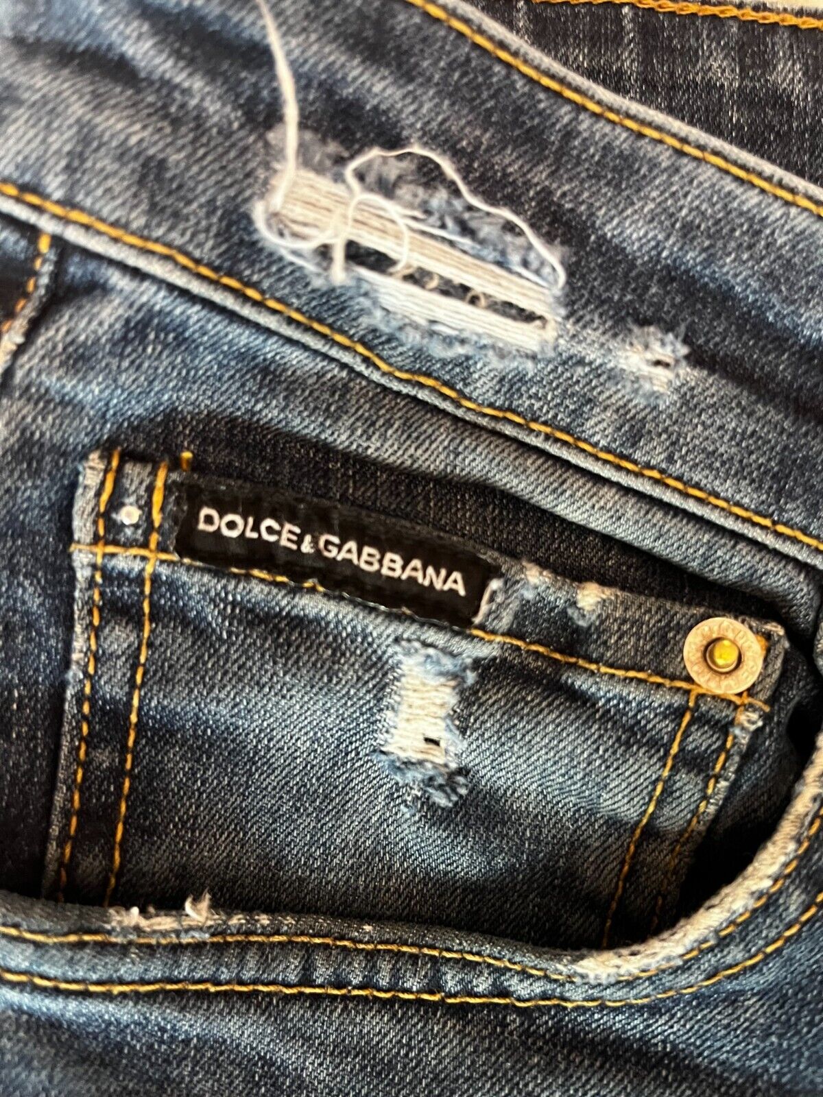 Dolce Gabbana Martini Jeans Distressed Women Size 56 Slim Fit Made in Italy