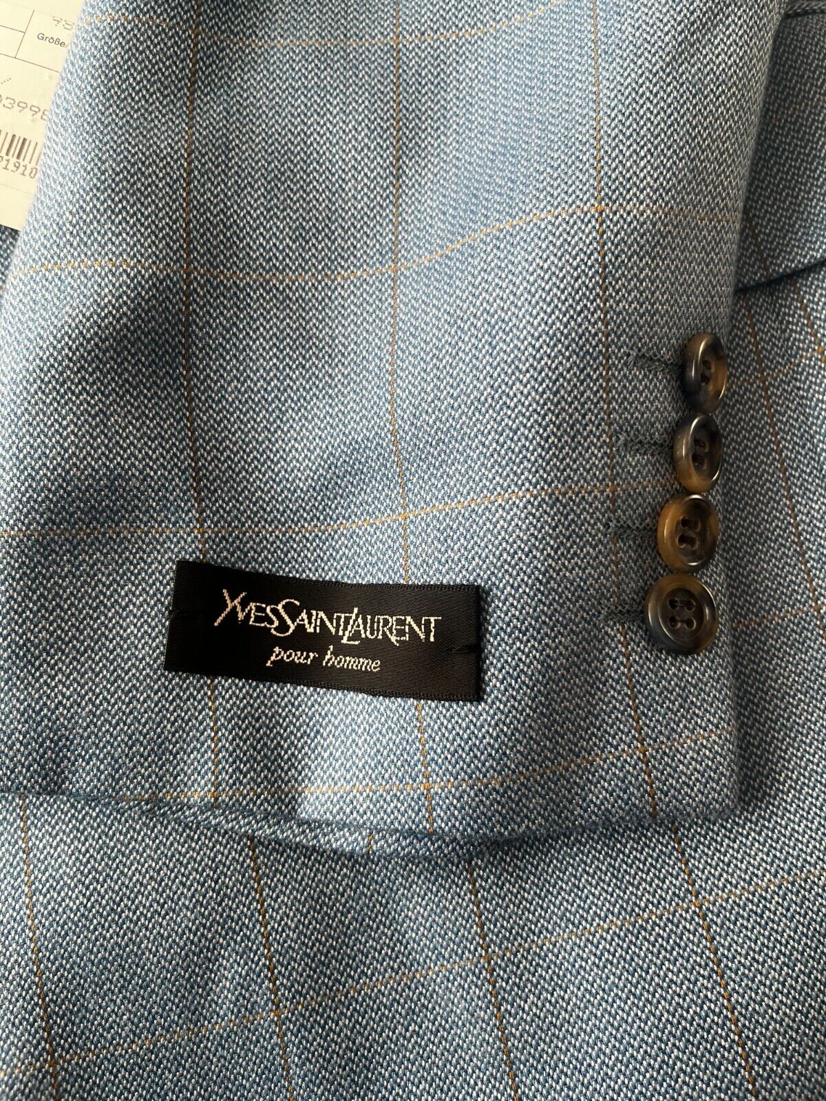 BNWT Yves Saint Laurent YSL Blazer Jacket Blue Modal Wool Blend Men Size 9B