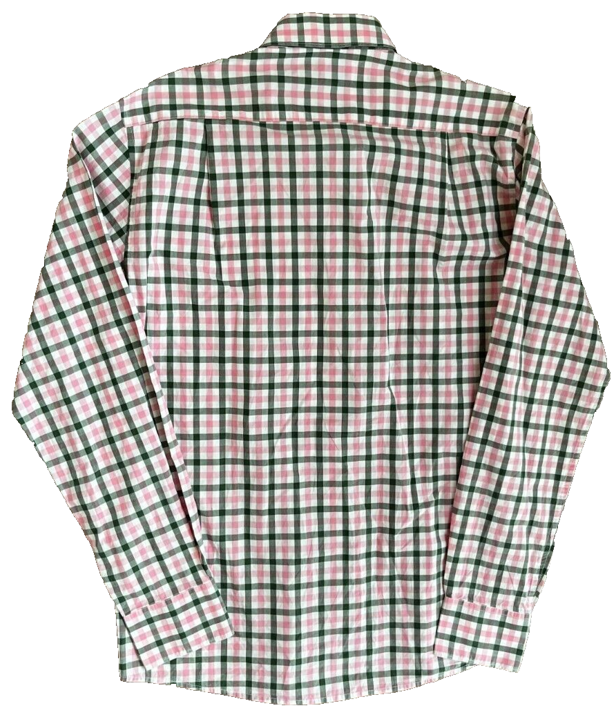 Barbour Button Up Shirt Regular Fit Checkered Cotton Long Sleeve Size Men M