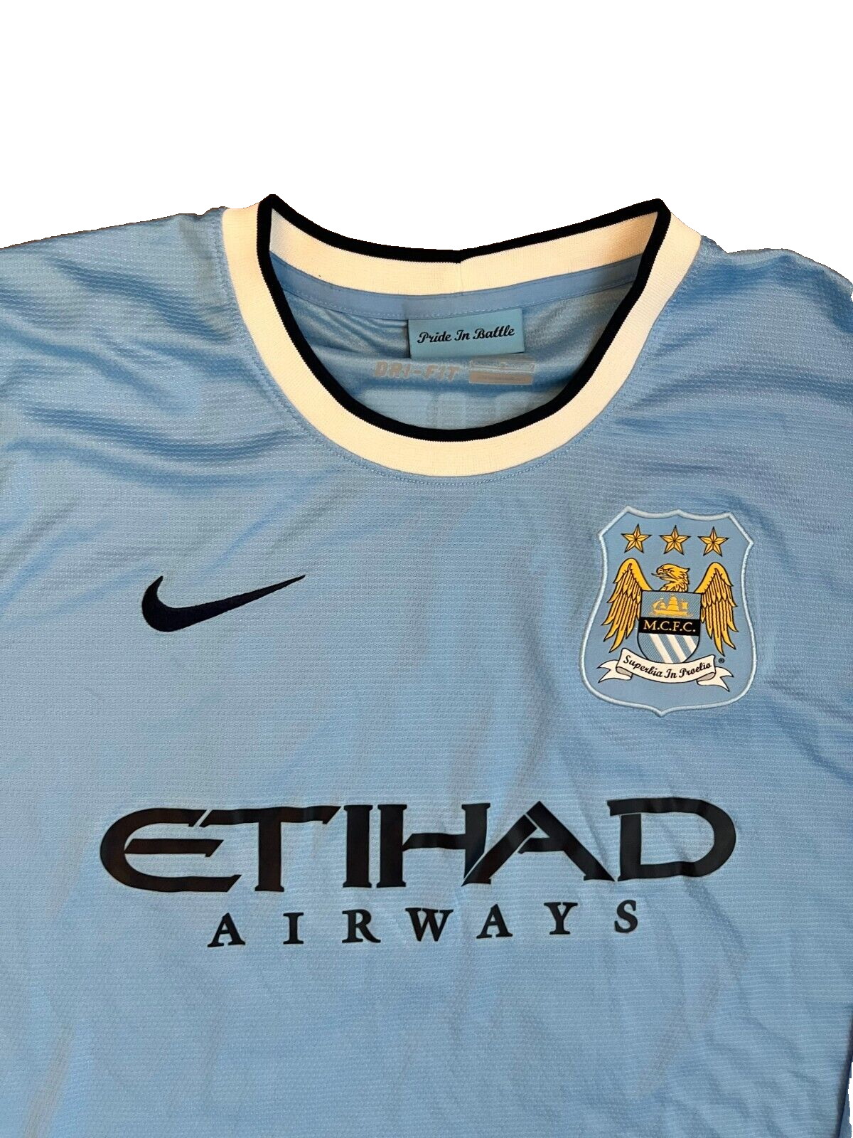 Manchester City Jersey 2013 2014 Home League Cup Shirt Nike Football Size Men L