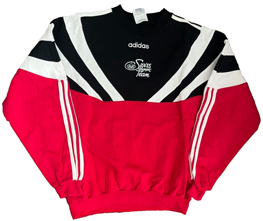 Vintage Switzerland Olympic Team Y2K Sweater Pullover Sudadera Adidas Size Men L