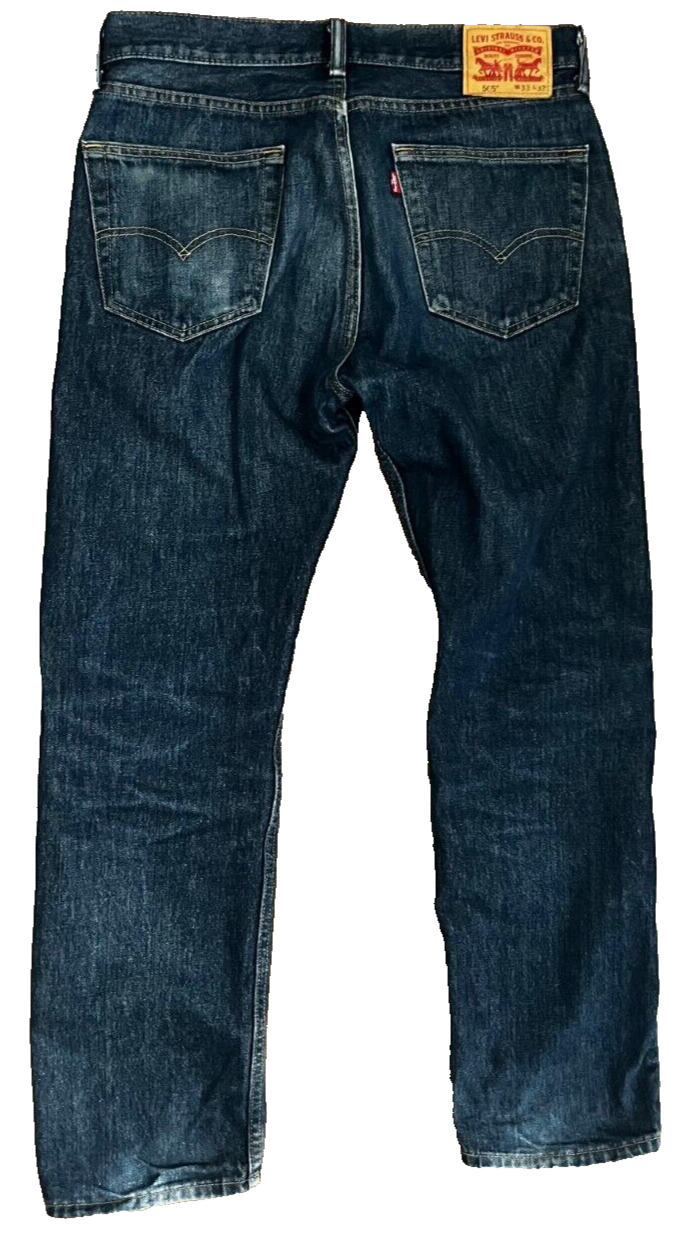 Levis 505 Blue Jeans Mens 33x32 Regular Fit Straight Leg Denim Red Tag