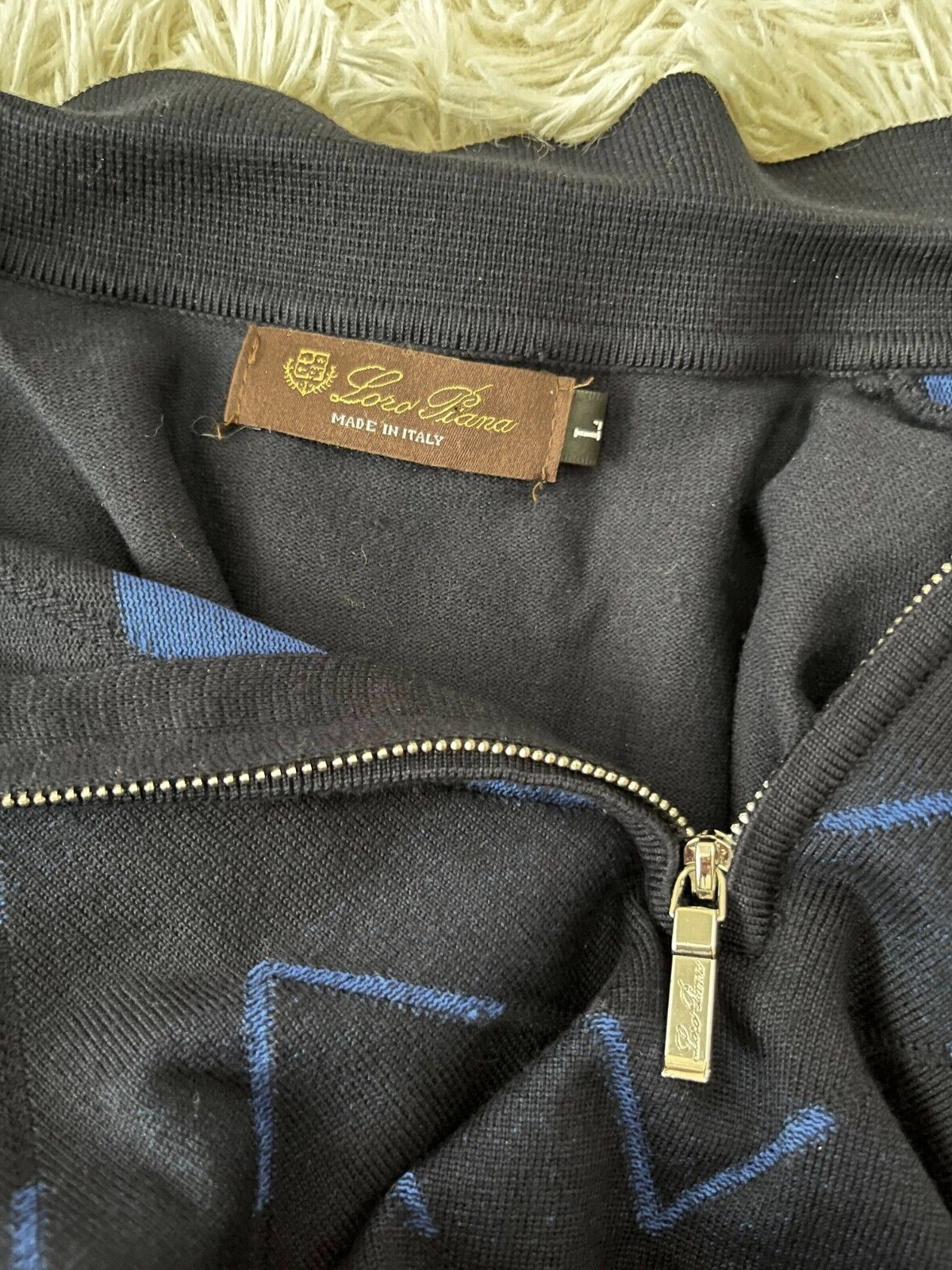 Loro Piana Sweatshirt Sweater Pullover 1/4 Zip Size Men L CHECK MEASUREMENTS
