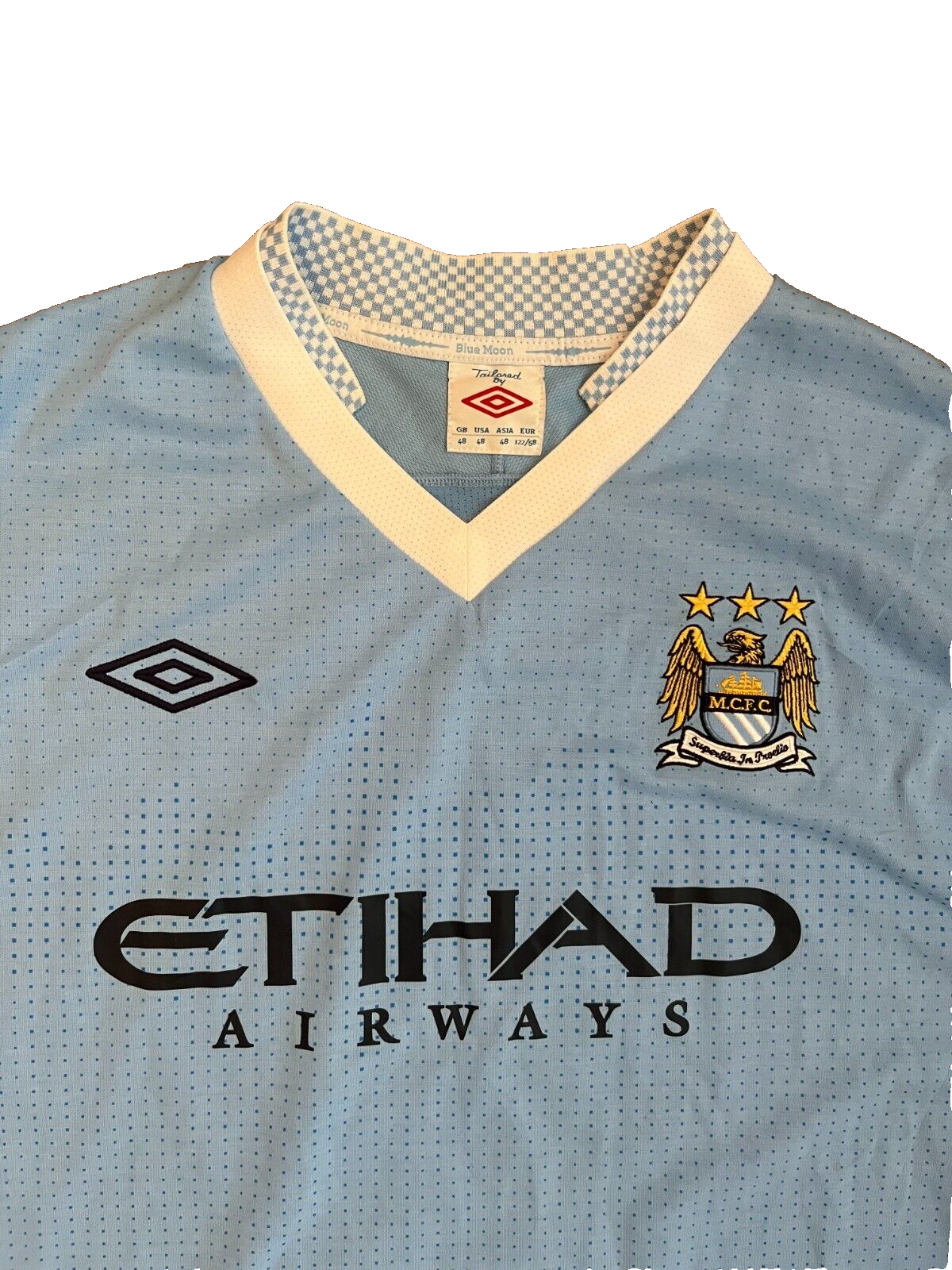 Manchester City Jersey 2011 2012 Home Champions Shirt Umbro Football Size Men 48