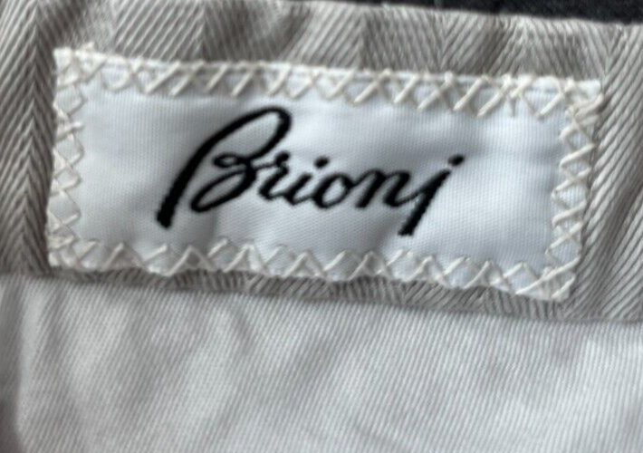 Brioni Dress Suit Pants Gray Trousers Delta Wool Men Size 49R Straight Leg Hem
