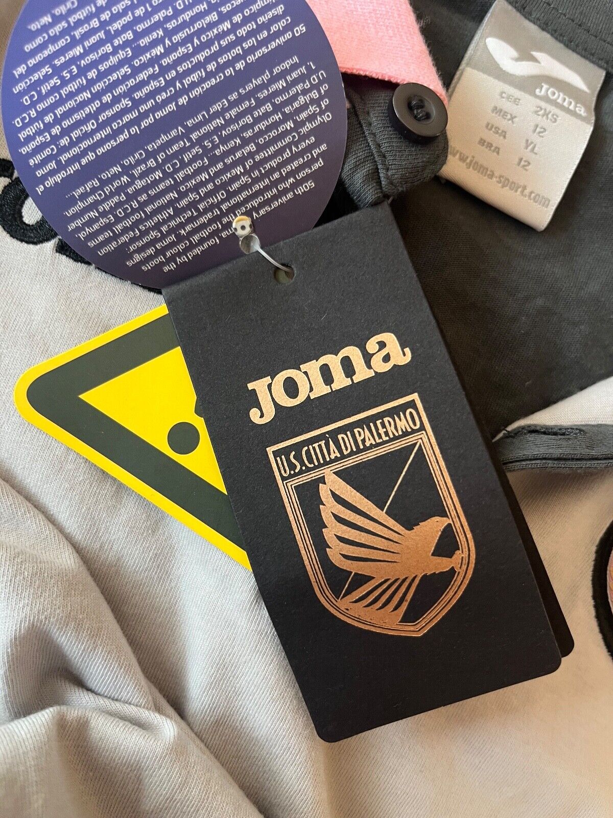 BNWT Palermo Jersey Polo Shirt Training Joma Football Soccer Size Youth L