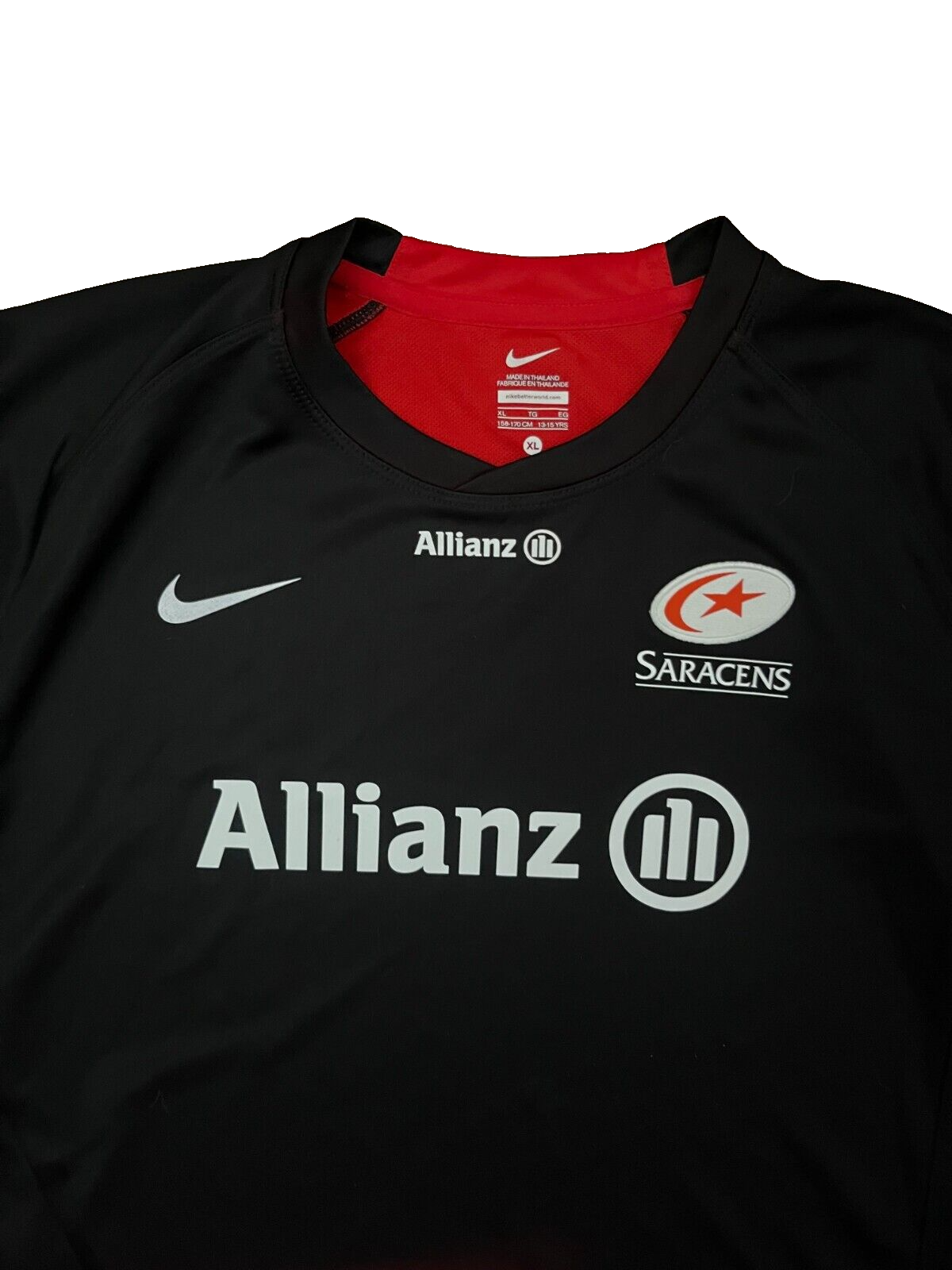 Saracens Rugby 2015 2016 Home Shirt Jersey Nike Camiseta Trikot Mailot Size YXL