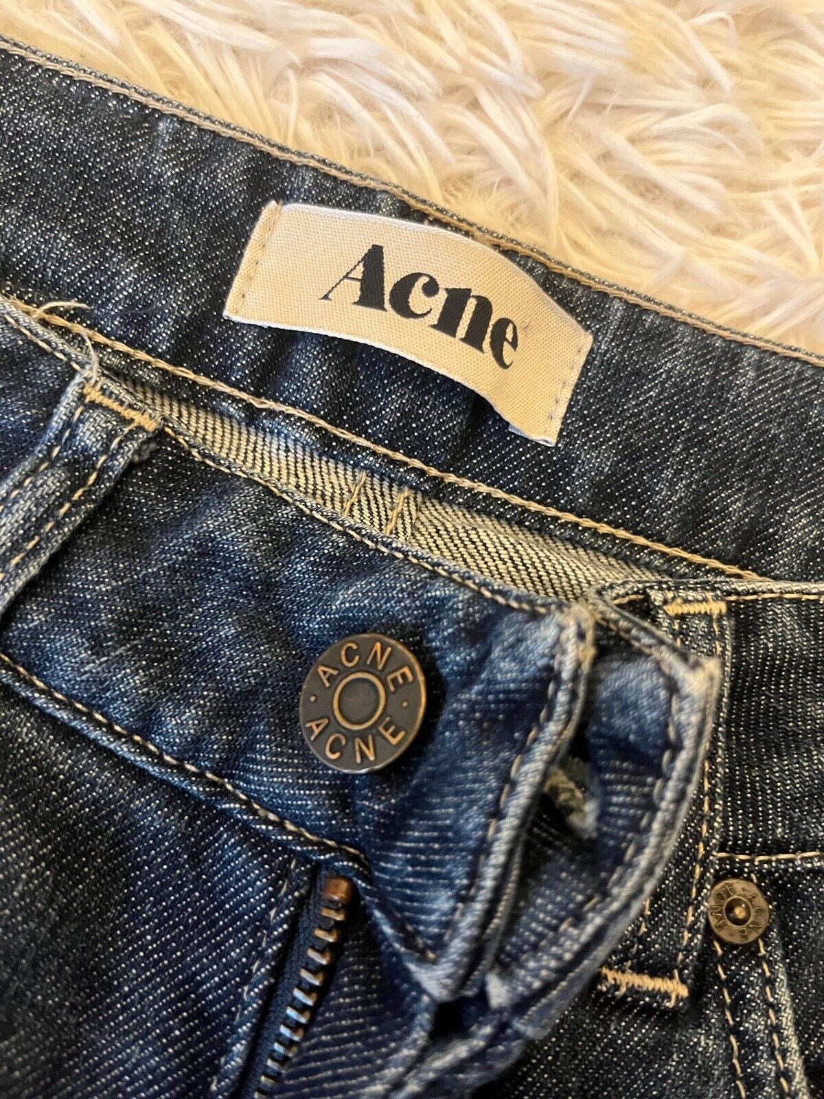 Acne Studios Jeans Hex Pure Women Size 25/32 Denim Pants Straight Leg Skinny