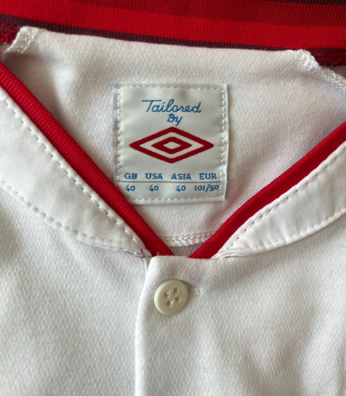 England Football Jersey Home Shirt 2012 Euro Umbro Size Men 40 Medium