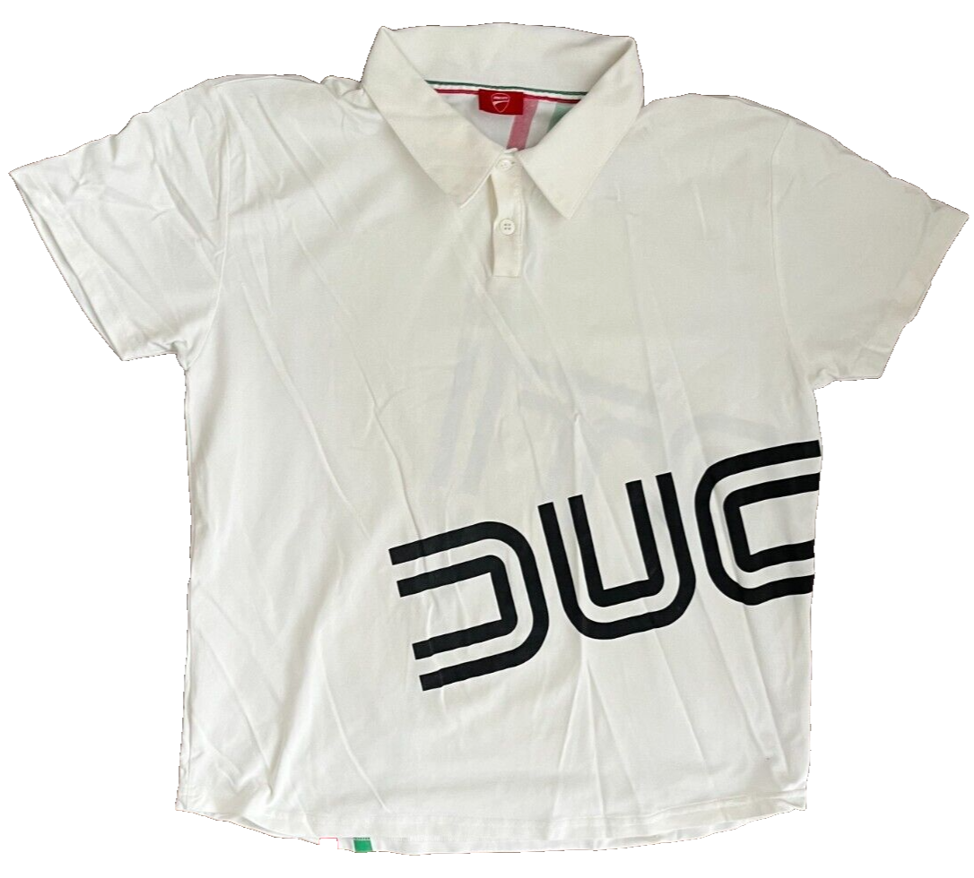 Ducati MotoGP Motorcycle Racing Polo Shirt Jersey Size Men M Cream Color