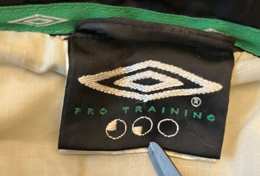 Vintage Glasgow Celtic Football Training Jacket Hooded Soccer Umbro Men Size L