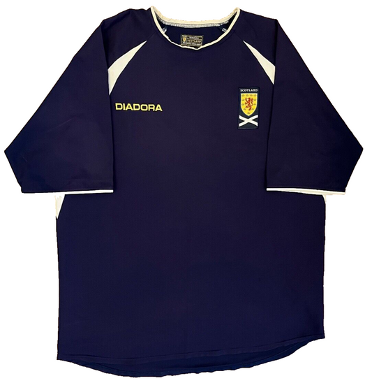 Vintage Scotland Jersey Training Shirt Diadora Football Soccer Size Men L