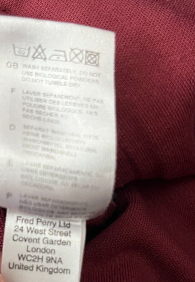 Fred Perry Full Zip Track Jacket Womens Size 10 Red Casual Sportswear Top