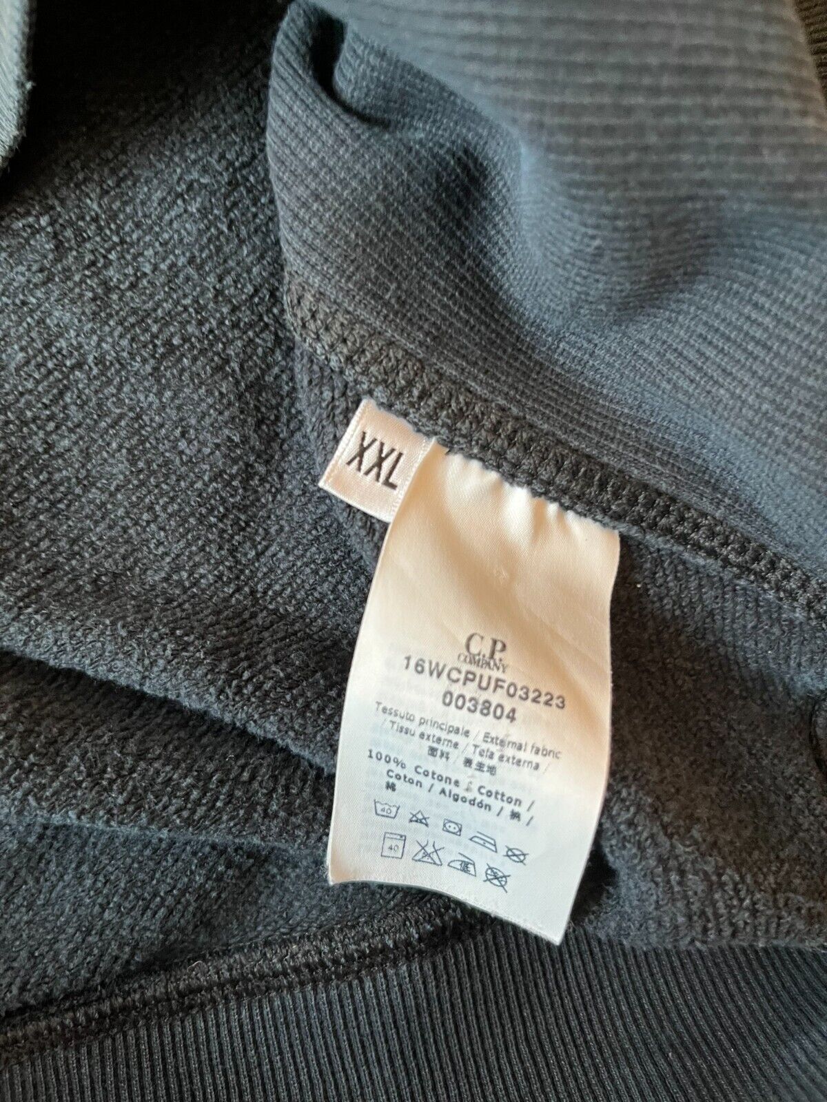 C.P Company Sweater Pullover 100% Cotton Sweatshirt Washed Gray Size Men XXL
