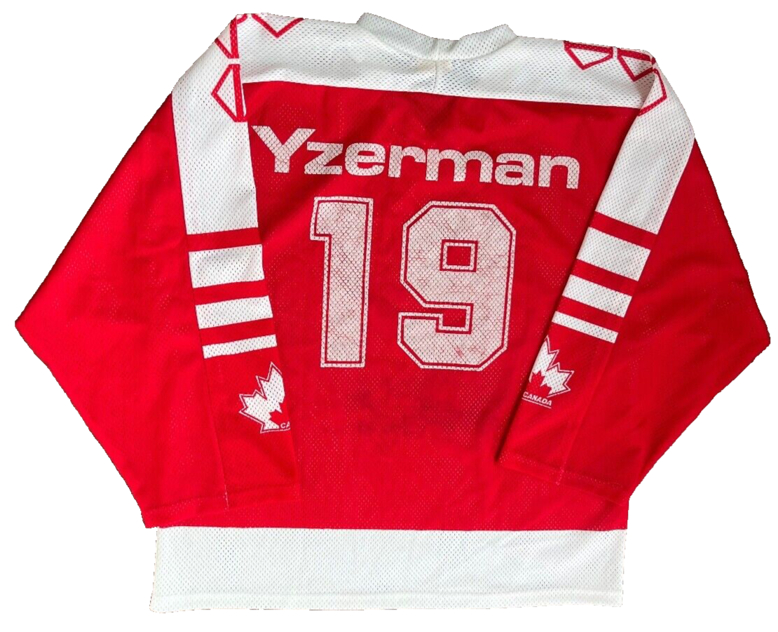 SIGNED Steve Yzerman Jersey 90s Canada Shirt Ice Hockey Tackla Men S