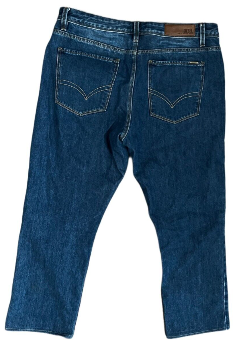 Diesel Jeans Size Men 34 Straight Button Cotton Denim Blue