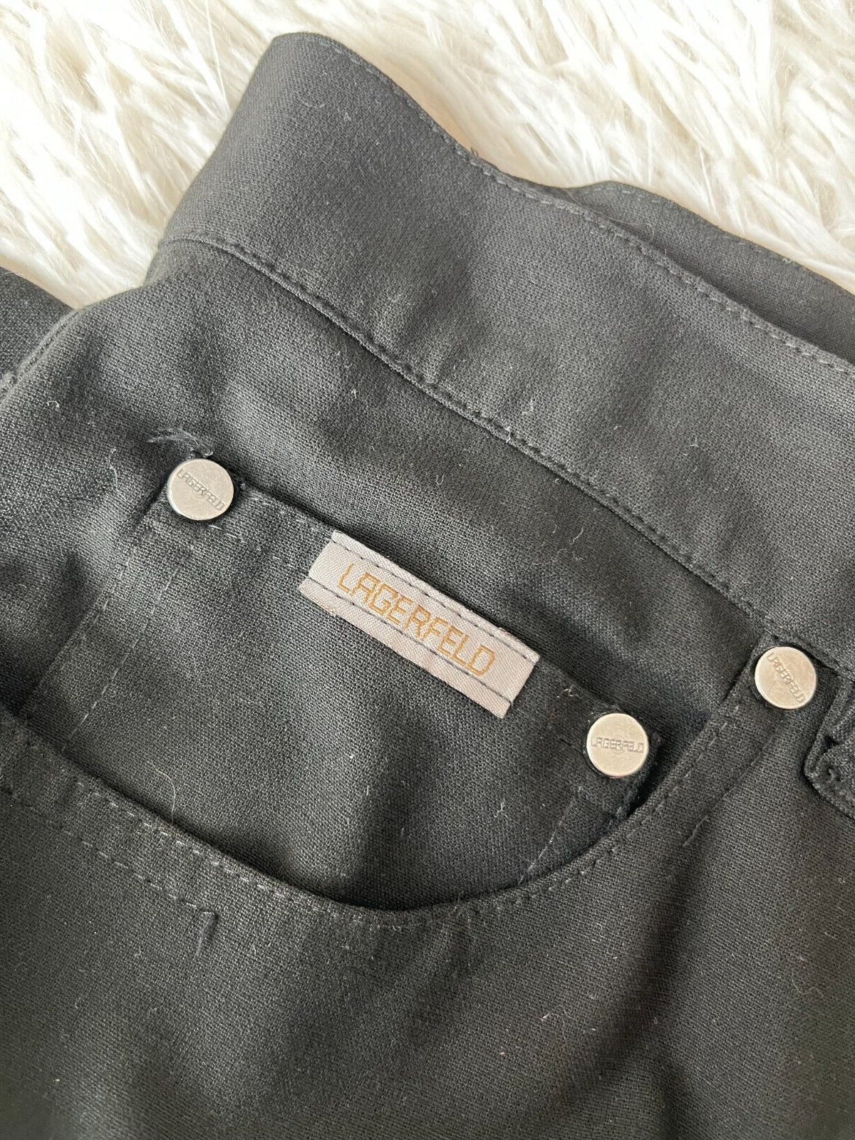 Karl Lagerfeld Black Suit Pants Trousers Men Size 35 Straight Leg
