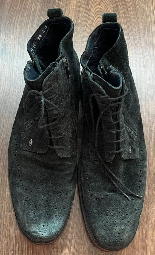Aldo Brue Ankle Chukka Boots Fur Inside Lace Up Side Zipper Size 8.5