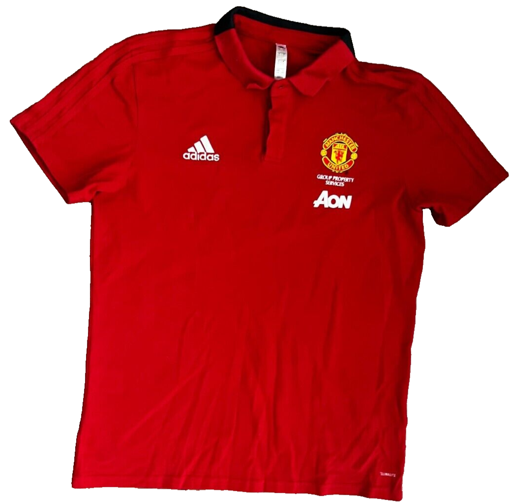 Manchester United Training Polo Shirt Jersey Adidas Camiseta Trikot Mailot L
