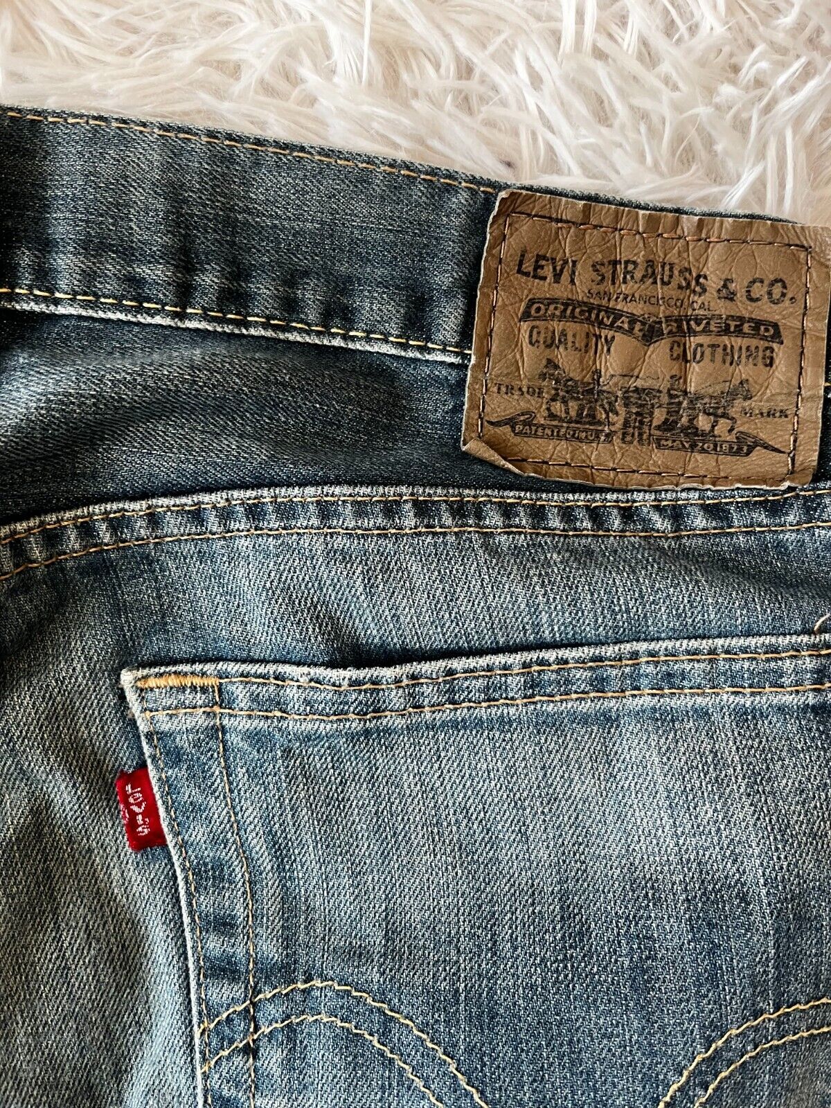 Levis 527 Blue Jeans Mens 36x30 Regular Fit Low Boot Cut Denim Red Tab