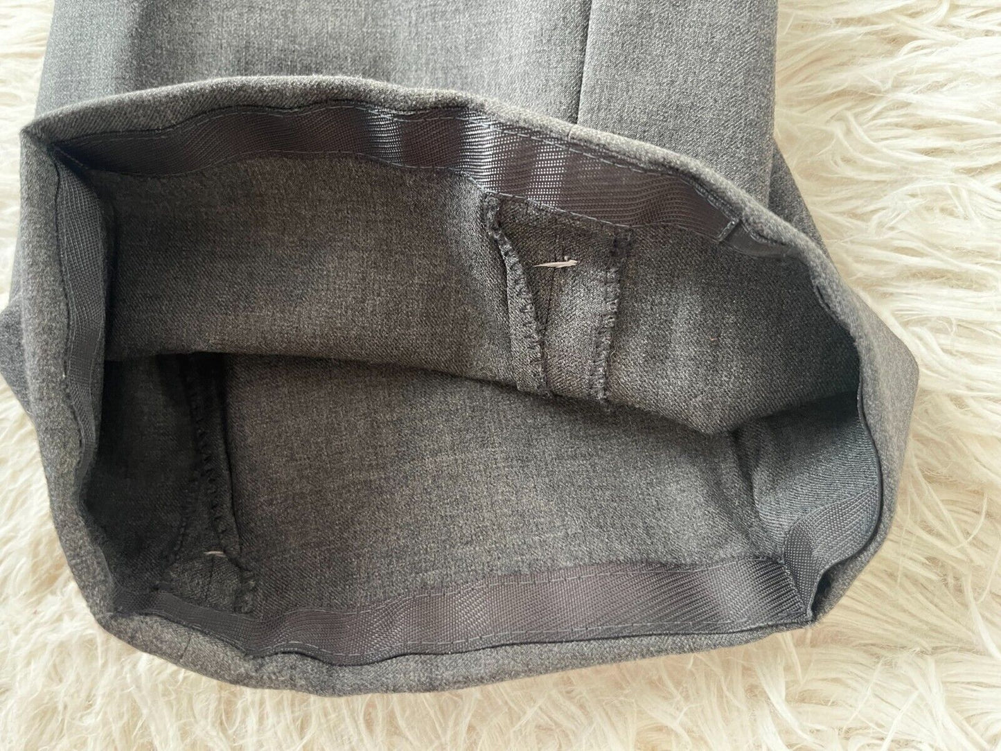 Brioni Dress Suit Pants Gray Trousers Delta Wool Men Size 57R Straight Leg Hem