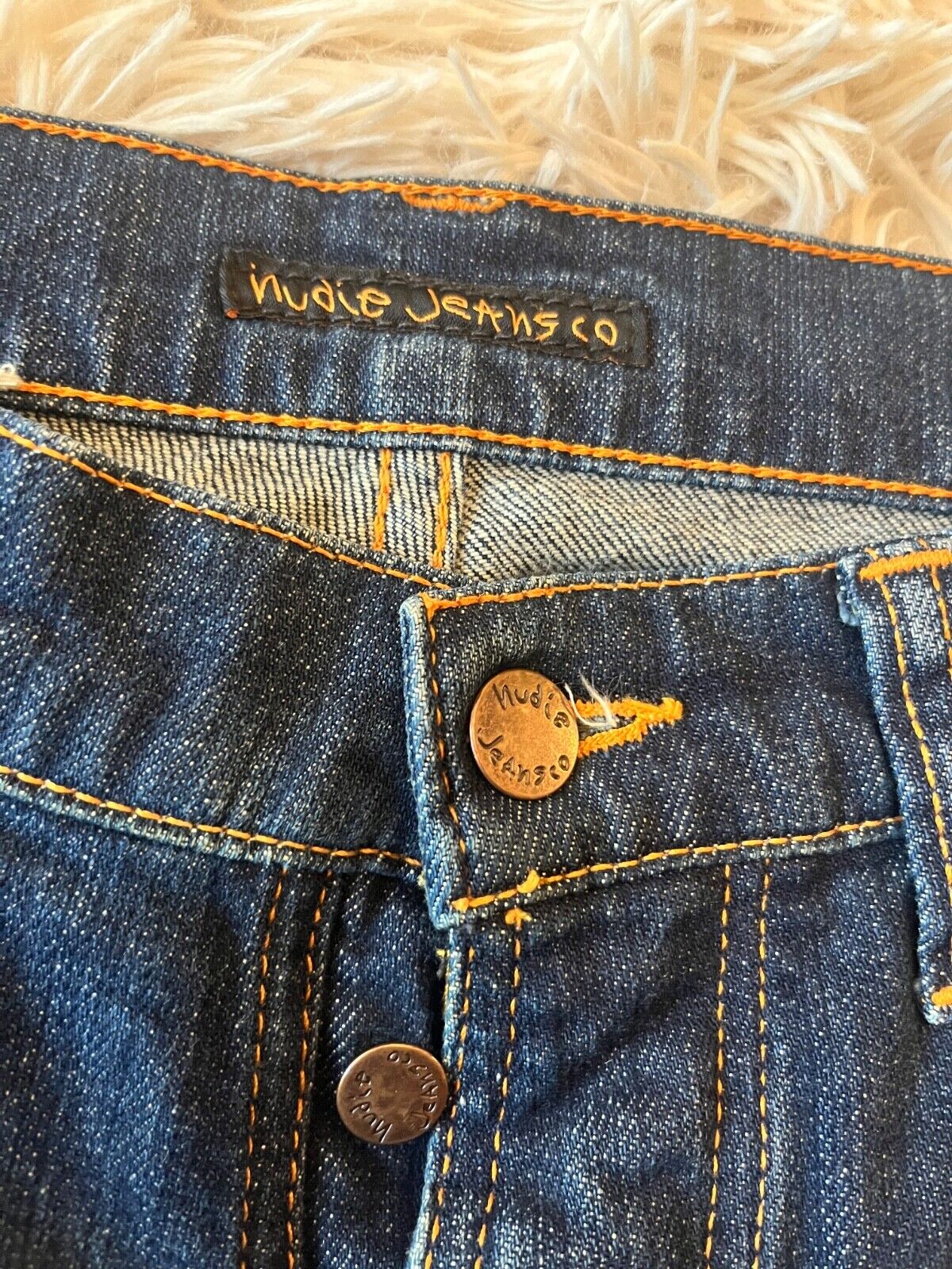 Nudie Jeans Blue Mens 31x30 Slim Fit Stretch Organic Raw Cotton Denim Grim Trim