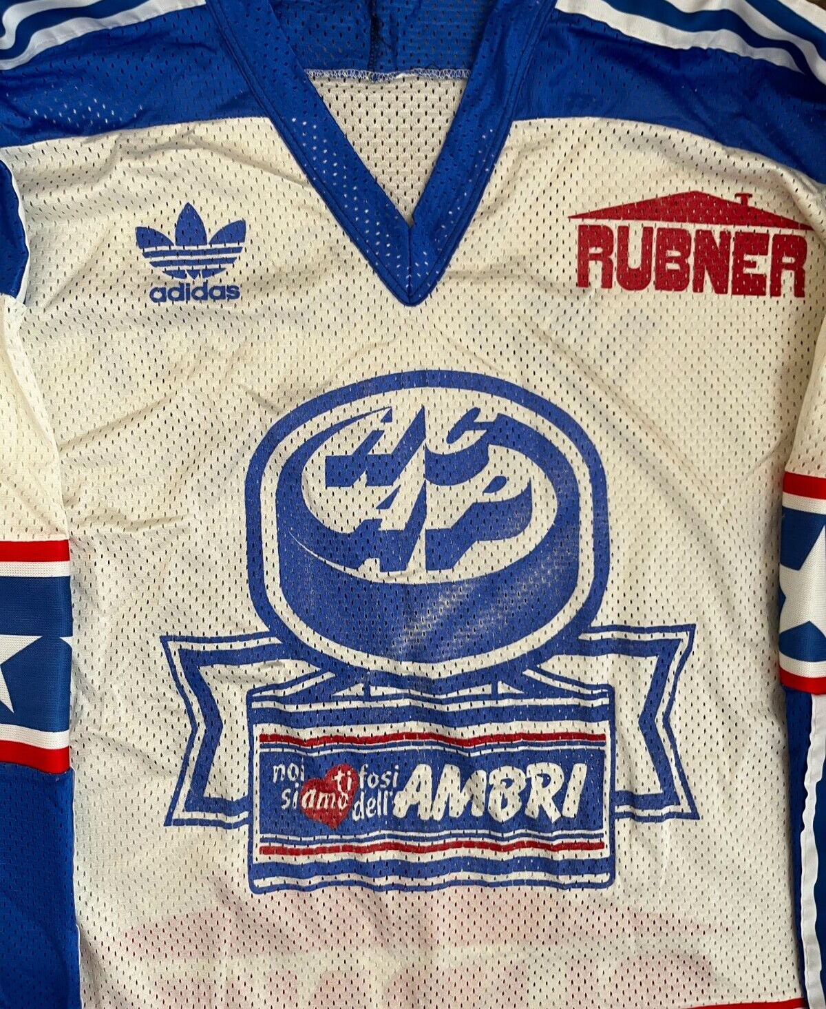 Vintage Ambri Piotta Dale McCourt 1980s Adidas Ice Hockey Jersey Shirt Men XL