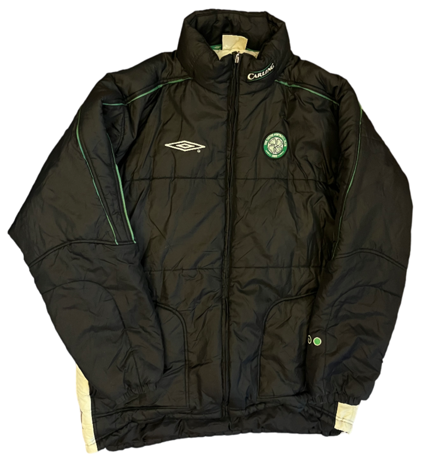 Vintage Glasgow Celtic Football Training Jacket Hooded Soccer Umbro Men Size L