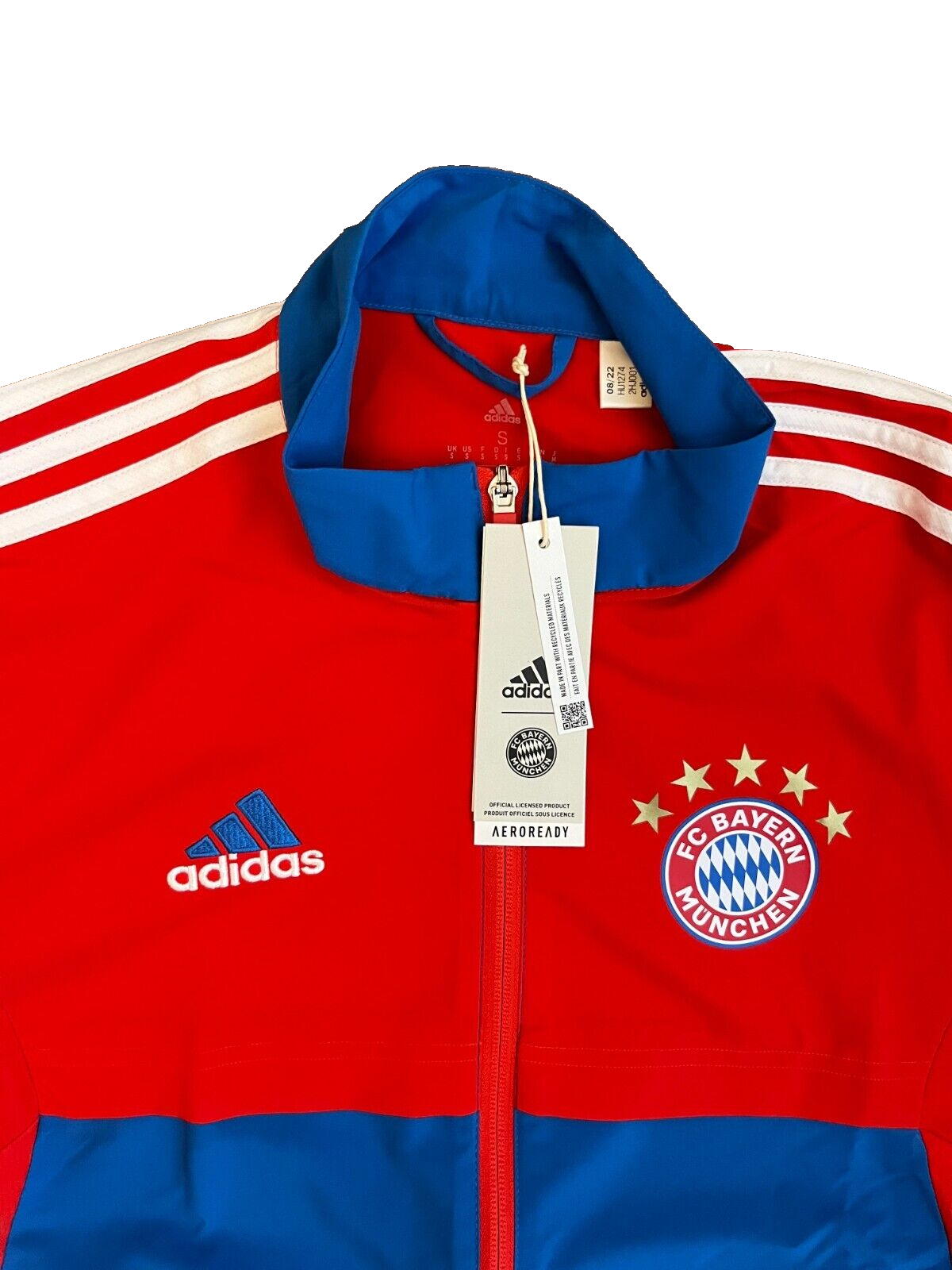 BNWT Bayern Munich Training Jacket Full Zip Football Adidas Size Men S