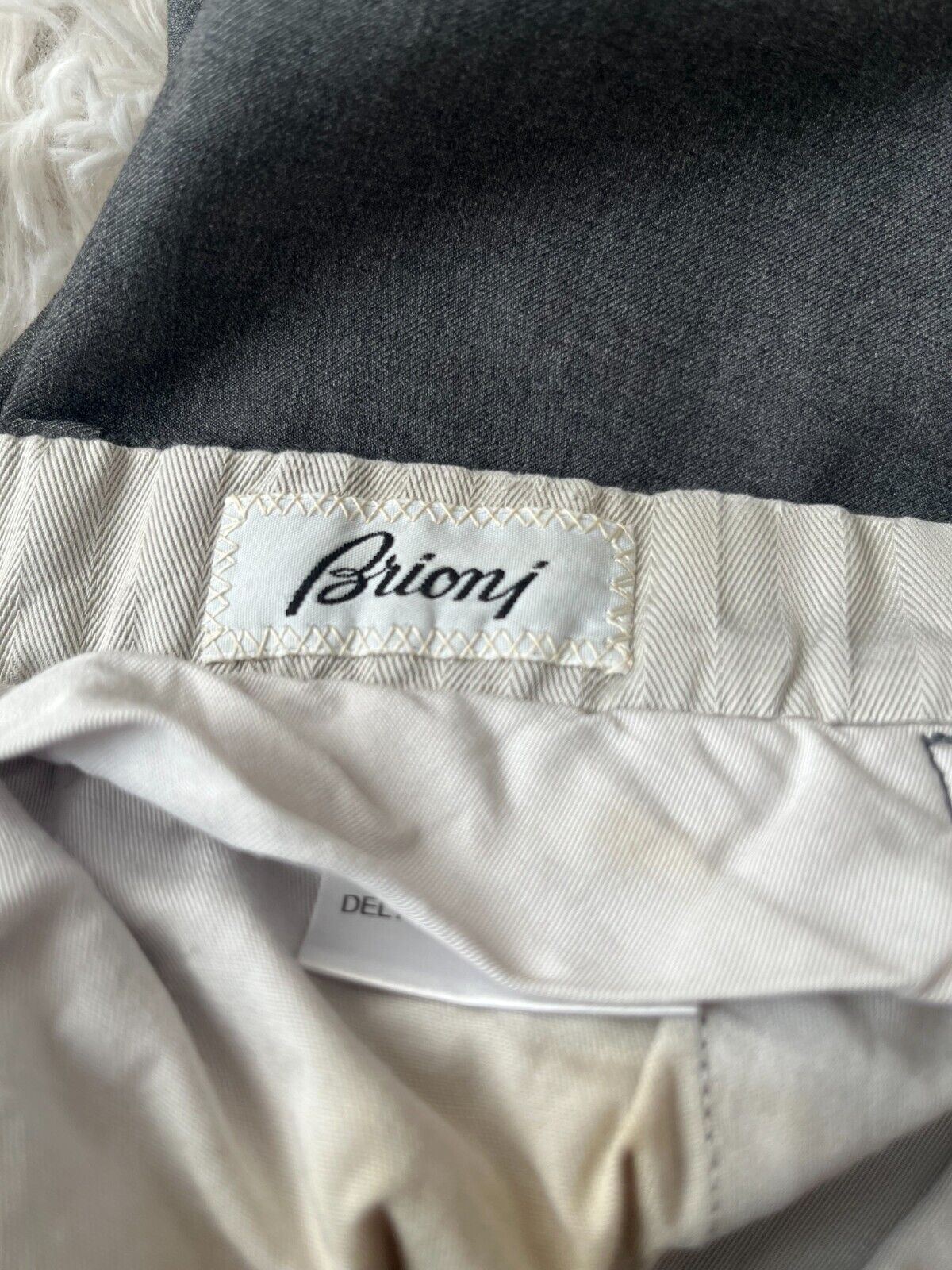 Brioni Dress Suit Pants Gray Trousers Delta Wool Men Size 57R Straight Leg Hem