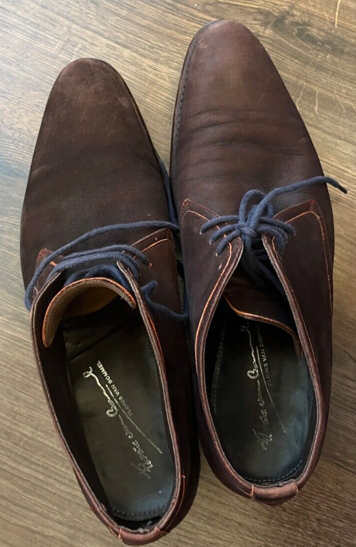Floris Van Bommel Leather Shoes Chukka Boots Red Brown Size Men 8