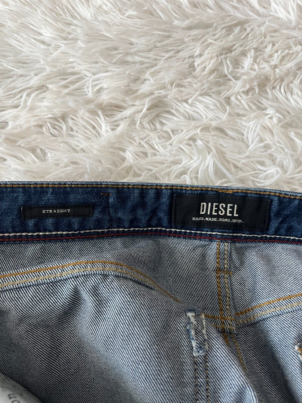 Diesel Jeans Size Men 34 Straight Button Cotton Denim Blue