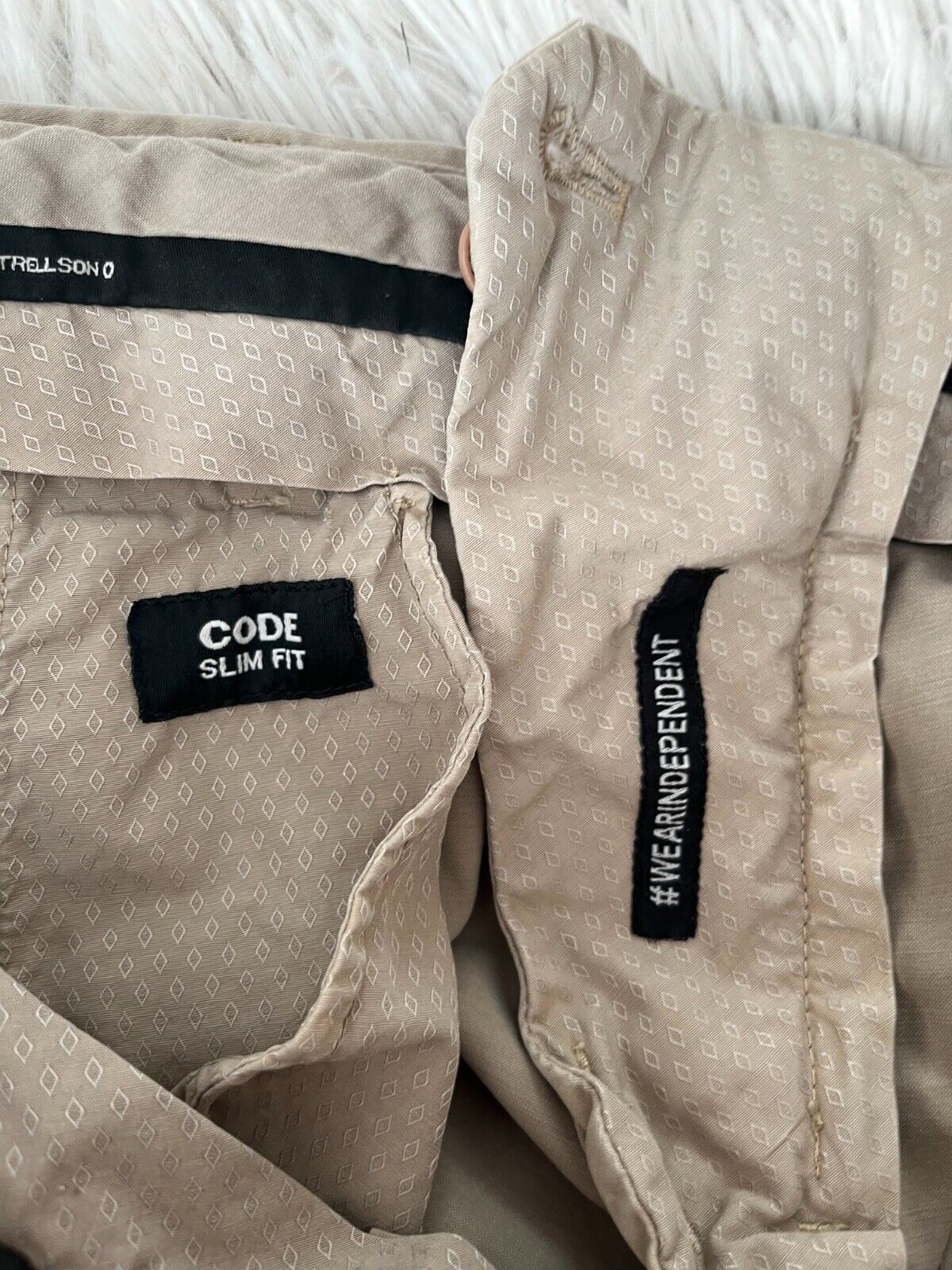 Strellson Beige Trousers Men Size 34x32 Slim Fit Dress Pants