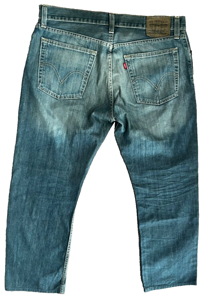 Levis 527 Blue Jeans Mens 36x30 Regular Fit Low Boot Cut Denim Red Tab
