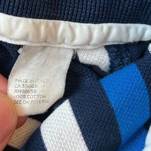 Paul Shark Yachting Polo Shirt Cotton Striped Size Men L Made in Italy