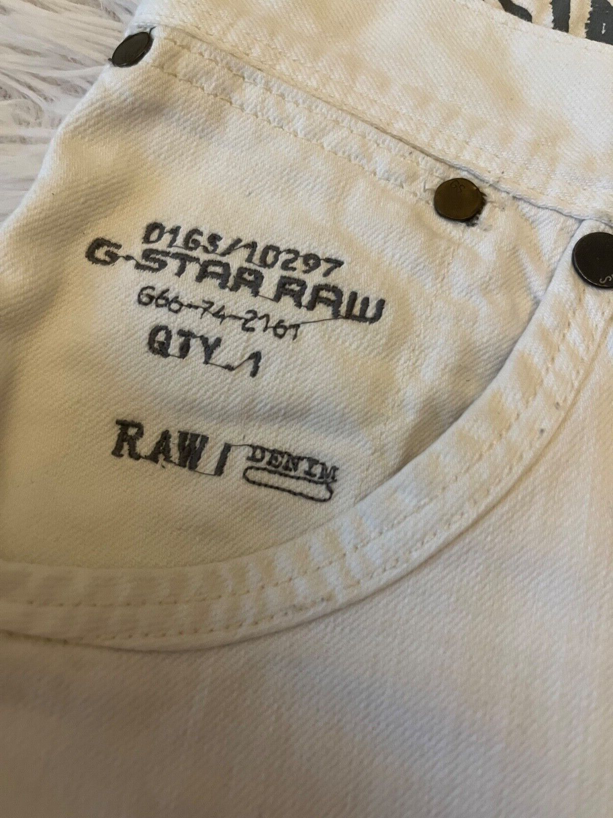 G Star Raw 3301 Jack Pant Jeans Denim White Cotton Trousers Size Men 31