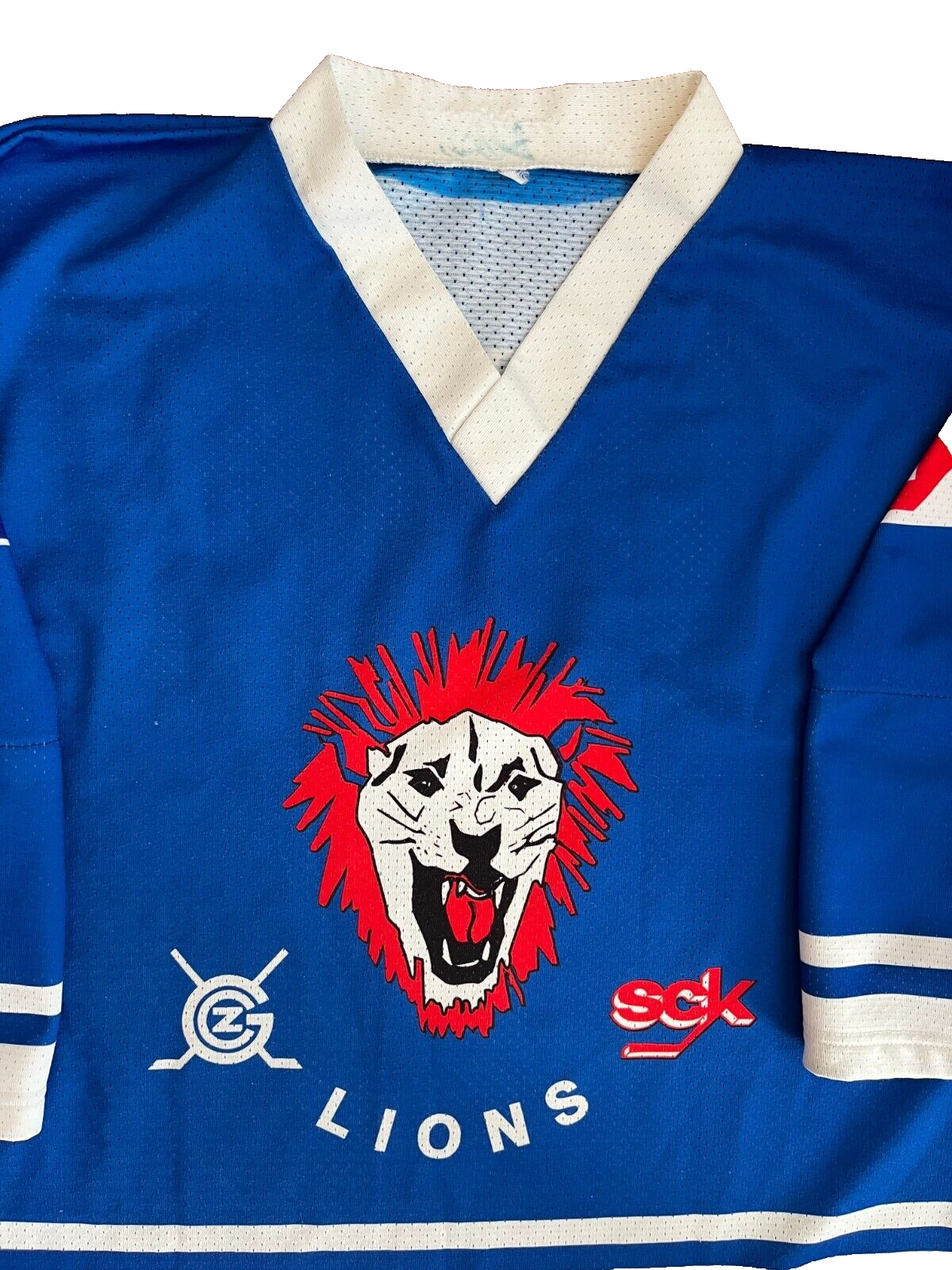 GCK Lions Ice Hockey Jersey Shirt Size Men L Check Measurments